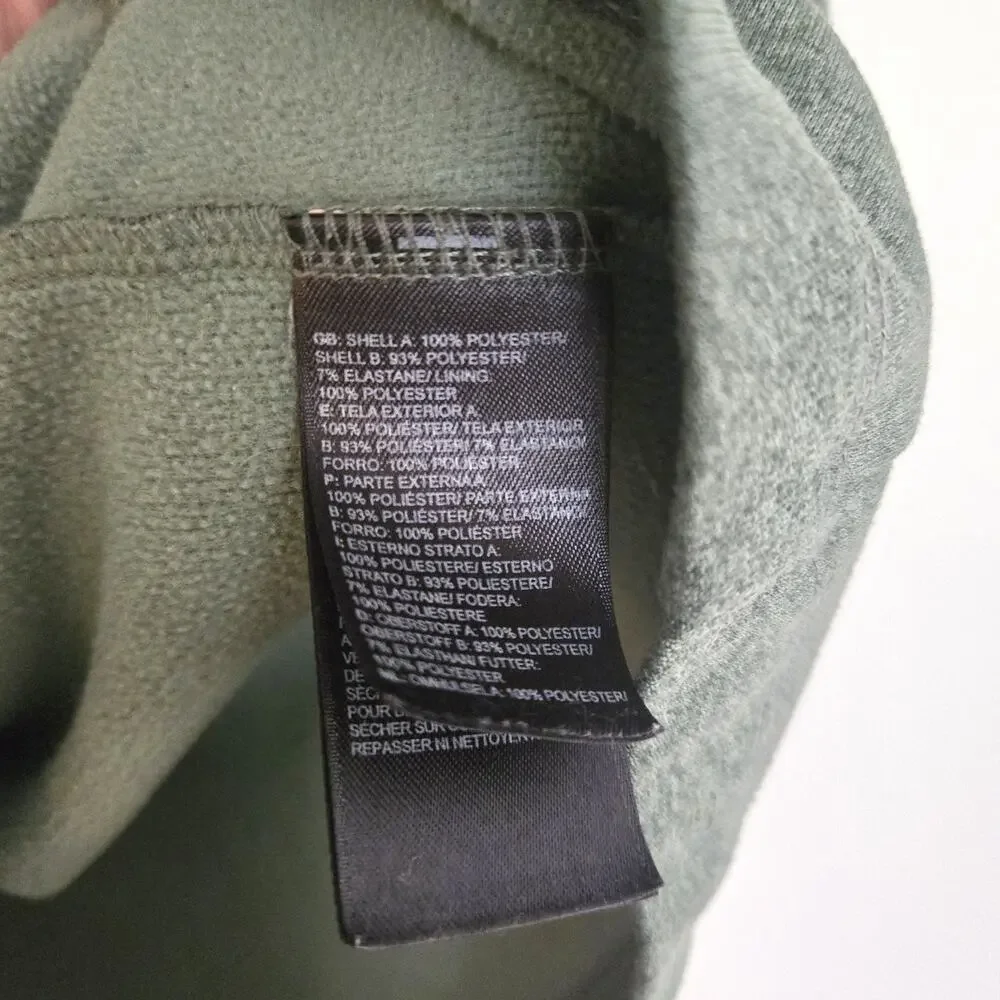 The North Face Olive Green Quarter Zip Fleece Pullover Men's M